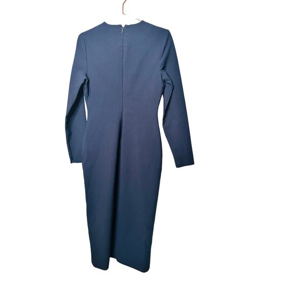 CINQ A SEPT Women's Navy Orange Floral Embroidered Side Slit Lexi Dress Size 8 - Picture 7 of 16